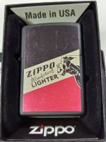 ZIPPO 48499  ZIPPO WINDY DESIGN  BLACK MATTE  COLOR IMAGE   สีดำเมทาลิค  ลายแบบสกรีน  รูปวินดี้  ของใหม่ไม่ผ่านการใช้งาน  มาพร้อมกล่อง  รับประกันของแท้