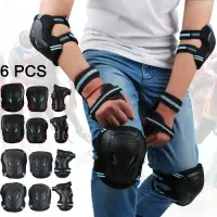 Qaao【Freeship】Child/adult 6PCS Elbow Knee Wrist Protective Pad Kit Sports Protection Gear Skateboard  Cycling Roller Skating Safety Guards