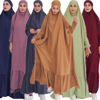 Jilbab Prayer Garment Muslim Women Khimar Dress Overhead Hijab Turkey Dubai Veil Islam Arab Robe Full Cover Eid Ramadan Clothing