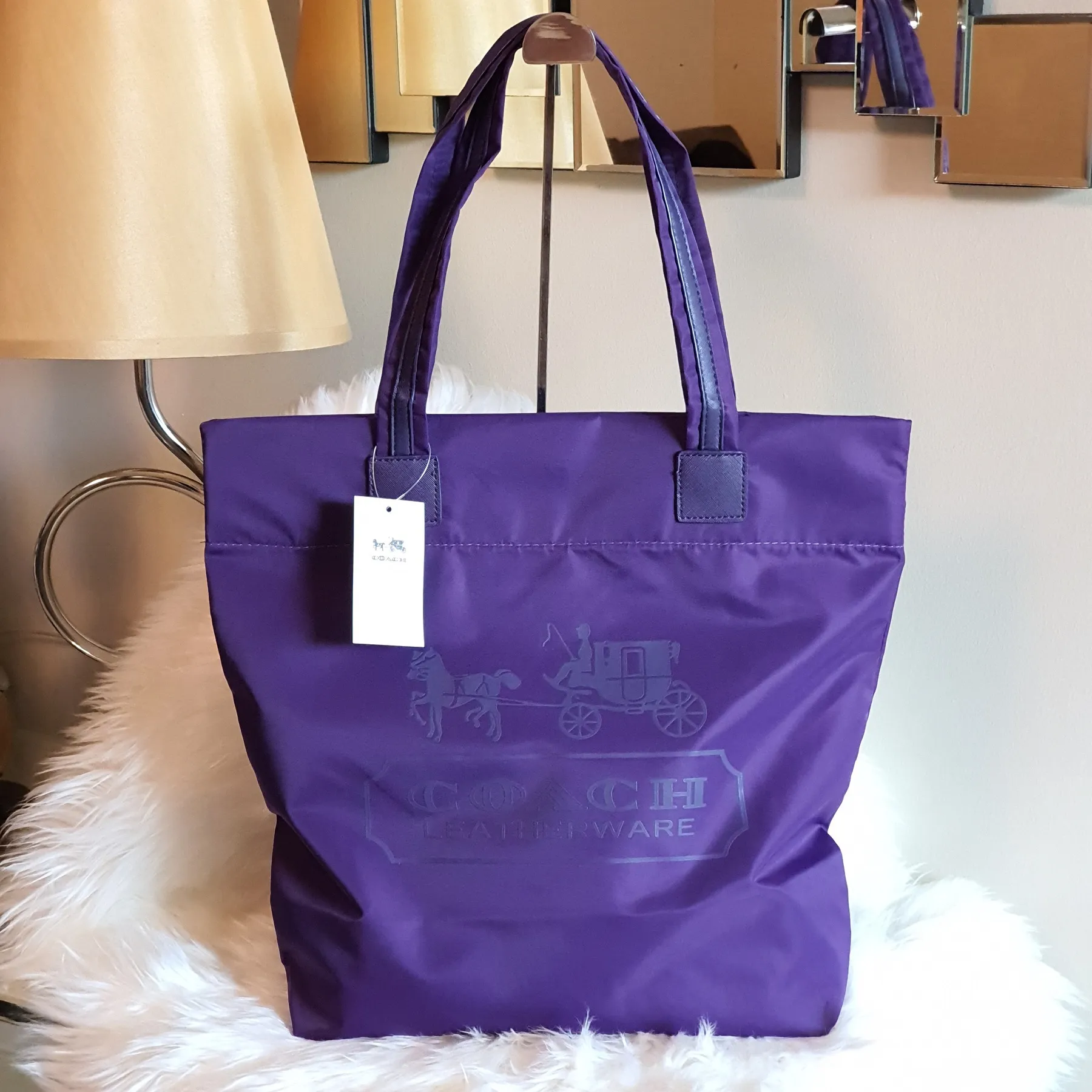 Coach Everyday Nylon Shopper's Bag - Purple Women's Tote Bag | Lazada PH