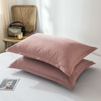 Factory direct selling pure cotton pure color pillowcase simple European style plain color double spell student cotton pillowcase combed cotton does not fade pillows cases