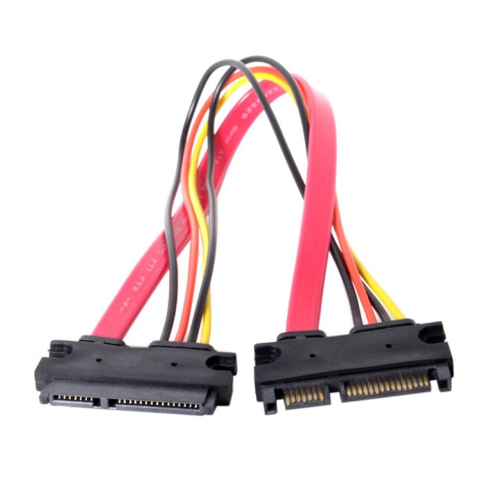 zihan-cy-cable-sata-iii-3-0-7-15-22-pin-sata-male-to-female-data-power-extension-cable-30cm-red-color