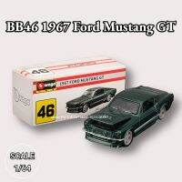 Bburago 1/4โมเดลรถขนาดเล็ก BB46 1967เครื่องชั่งฟอร์ดรุ่น Mustang GT ของเล่นแบบชุดสะสมศิลปะจำลองขนาดเล็กยานพาหนะดายแคส