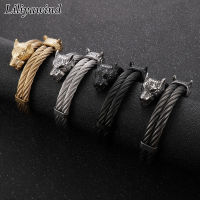 Liliyawind แฟชั่นสไตล์ฮิปฮอปสแตนเลส Electroplated ทอง/ดำ/เงินเปิดกำไลข้อมือสร้อยข้อมือผู้ชาย T1B