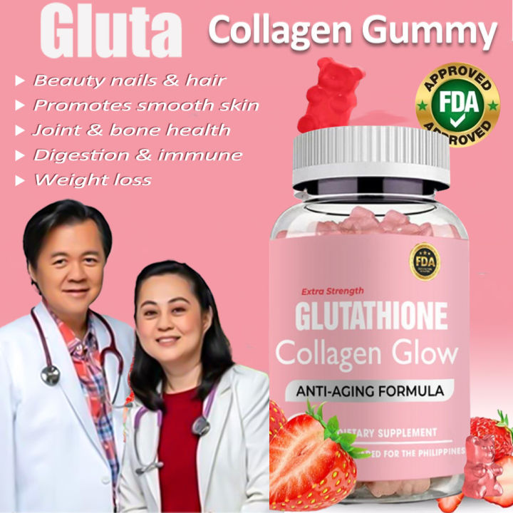 Glutathione with Collagen Gummy Whitening Gummies Anti-Aging Skin Glow ...