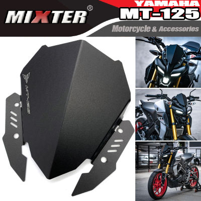 Motorcycle Accessories Aluminum Sports WindScreen Windshield Deflector For YAMAHA MT125 MT-125 2019   MT 125 MT15 MT-15