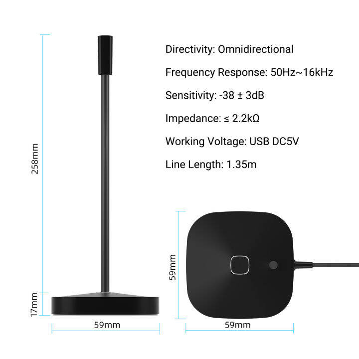 muslady-usb-คอมพิวเตอร์ไมโครโฟนเสียง-desktop-conference-ไมโครโฟนสำหรับไลฟ์วิดีโอเกมคอนเดนเซอร์ไมโครโฟนรอบทิศทาง360องศาปรับเพลา