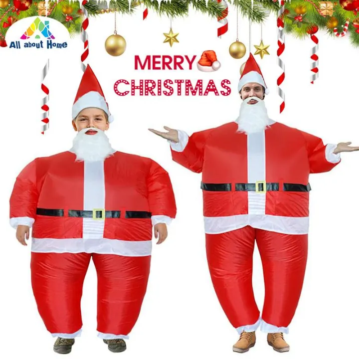 ABH Santa Claus Inflatable Costume Adult Funny Blow Up Suit Cosplay for ...