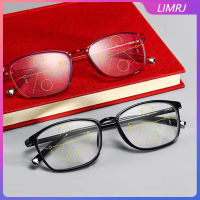 LIMRJ แว่นตาอ่านหนังสือแบบมัลติโฟกัสสำหรับผู้ชาย แว่นอ่านหนังสือป้องกันแสงสีฟ้าสำหรับผู้หญิง แว่นตาอ่านหนังสืออัจฉริยะ HD ใกล้และไกล + 1.00 + 1.50 + 2.00 + 2.50 + 3.00 + 3.50 + 4.00