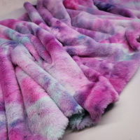 Soft Imitation Rabbit Fur Fabric Colorful Tie Dye Short Chemical Fiber Plush for Decoration Garment Bag Shoes