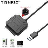 TISHRIC SATA to USB 3.0 Type C To 7 15 22pin Cables External Power For 2.5 3.5 SSD HDD Hard Disk Drive SSD Converter 5TB 6Gbps