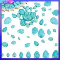 BTVHYA 100pcs 100ชิ้นค่ะ หินแตกลาย ทรงหยดน้ำตา Cabochons สีเขียวขุ่นสังเคราะห์ย้อมสี การทำเครื่องประดับ ชุดหิน สร้อยคอสำหรับผู้หญิง