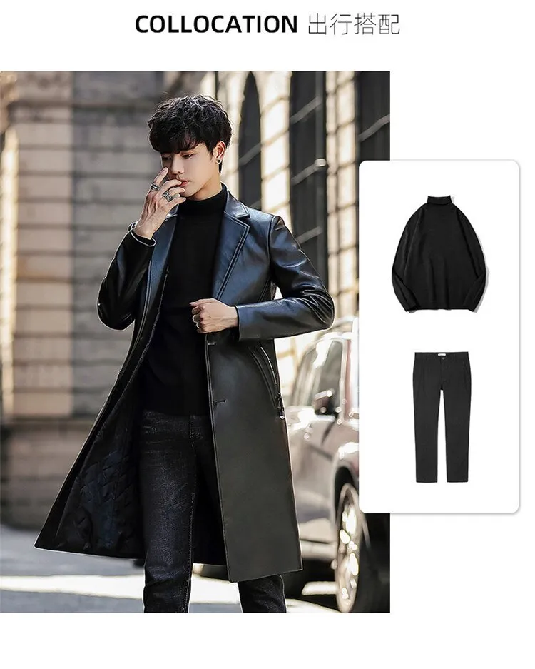 Men'S Big Fur Collar Long Overcoats Luxury Long Leather Jackets Black  Winter Trench Coats For Mens Stylish Steampunk Cloa | Lazada Ph