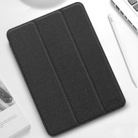 สำหรับ iPad Pro 12.9 2022 / 2021/2020ชุด Mutural YASHI TPU + PU ผ้าลวดลายเนื้อ Casing Tablet หนังฝาพับแบบแนวนอนที่มีสามแท่นวางพับได้และช่องใส่ปากกาและฟังก์ชั่นปลุก/นอนหลับ (สีฟ้า)