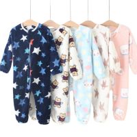 ชุดนอนเด็กสำหรับชายหญิงหนาอบอุ่นชุดนอนฤดูใบไม้ร่วงเด็ก Flannel Onesies Jumpsuits ฤดูหนาวเด็กการ์ตูนผ้าห่ม Sleepwear