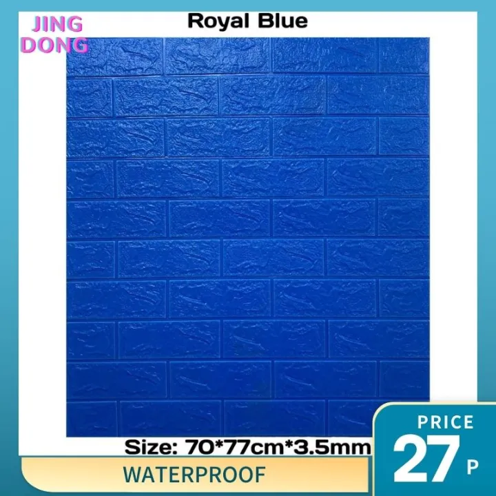 ✨royal blue color✨Promotion✨ 3D Self Adhesive Brick Wallpaper Sticker and  Waterproof PE Foam Wall Panels For DIY Interior Wall Display Background  Decoration Applicable to Small Business, Bedroom, TV Wall, and Office |