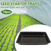 Behogar Seed Starter Tray Reusable Plant Growing Seedling Tray without Drain Hole for Garden Greenhouse Microgreens