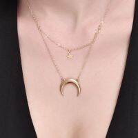 XUYU ashion Five-Star smll moon Multilayer Necklace