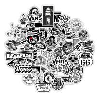 ☾ Vans สติ๊กเกอร์กราฟฟิตี้กันน้ําสีดําและสีขาว 50 ชิ้น