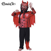 Reneecho 2018 kids Halloween costumes boys Child Smoldering Devil Costume Girls Horror Demon Lord Cosplay For Carnival Costume