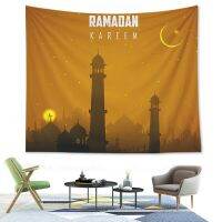 Muslim Party Eid Mubarak Ramadan Festival Tapestry Moon Lantern Palace Pattern Decor for Living Room Bedroom