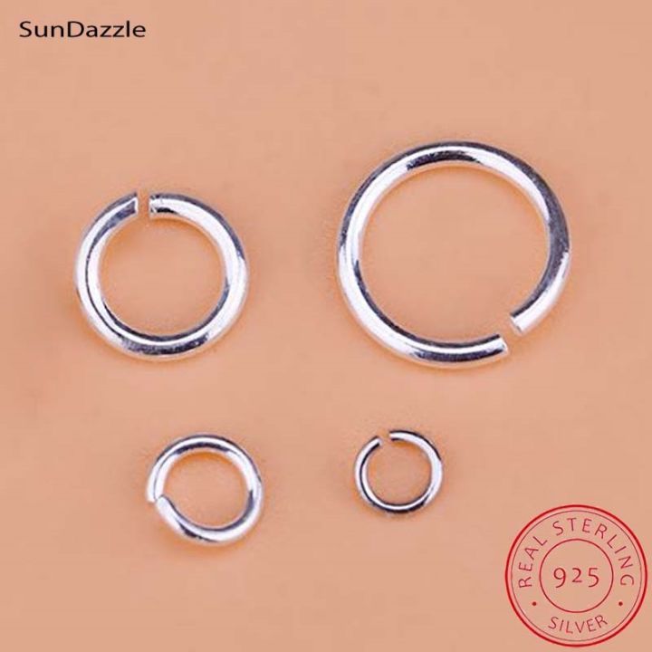 20pcs Genuine Real Pure Solid 925 Sterling Silver Open Jump Rings Split Ring  For Key Chains