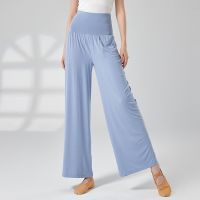 ❐✧ Modern Dance Spring And Summer New Haze Blue High-Waisted Wide-Leg Pants Classical Ethnic Dance Practice Clothes Comfortable