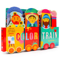 Color learning small train modeling Book Color train English original picture book cardboard book childrens toy book childrens English Enlightenment 3-6-year-old childrens cognitive knowledge