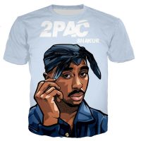 แฟชั่นผู้ชายผู้หญิง Tupac 3D พิมพ์เสื้อยืด Rapper Star 2Pac เสื้อยืด Harajuku สไตล์เสื้อ T Casual Tee Tops