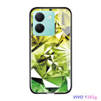 Volans เคสกระจกนิรภัยขอบนิ่มสำหรับ Vivo Y36 Y36 5G ปลอกกันกระแทกกรอบหลังส่องแสงแบบกระจกเพชรสุดหรู