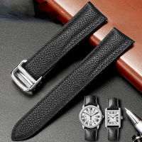 สายนาฬิกาหนังแท้สำหรับ Cartier Tank London Solo Series กันน้ำกันเหงื่อ Men S Lychee Pattern Watchband 20 22Mm