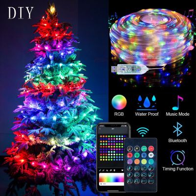 WS2812B Usb Led String Light Smart App Controller DIY Christmas Tree Garland RGB Addressable Fairy Lights  DC 5V LED Strip Lighting