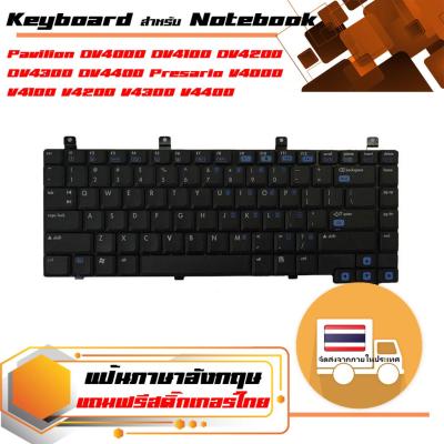สินค้าเทียบเท่า คีย์บอร์ด คอมแพค - HP keyboard (US version) สำหรับรุ่น Pavilion DV4000 DV4100 DV4200 DV4300 DV4400 , Presario V4000 V4100 V4200 V4300 V4400