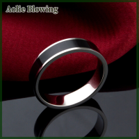 Aolie เครื่องประดับแฟชั่น Black TITANIUM band แหวนสแตนเลสสำหรับผู้ชาย Size16-22