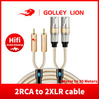 GOLLEY LION สายสัญญาณเสียง RCA ตัวผู้ไปเป็น XLR 2,สำหรับลำโพงคอนโซลเครื่องขยายเสียงแบบผสมระบบโฮมเธียเตอร์สายสัญญาณเสียง