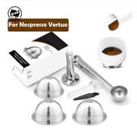 ICafilas Reusable Coffee Capsule Pod For Nespresso Vertuoline GCA1 &amp; Delonghi ENV135 Stainless Steel Refill Filters Dosing