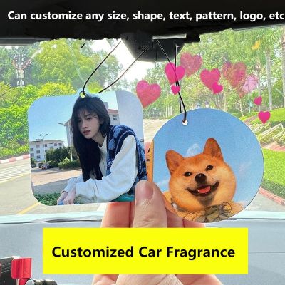 【DT】  hotCar fragrance Custom photo pendant Car perfume DIY company LOGO Personal photo lovers Personalized creative car decoration