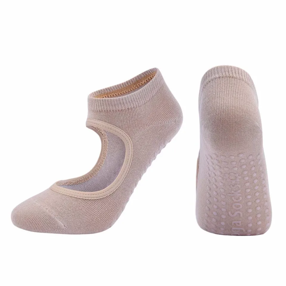 MRIGOL Cotton Ladies Yoga Socks Anti-Slip for Fitness Gym Grip Sock Ballet Socks  Backless Yoga Socks Pilates Socks Sports Socks