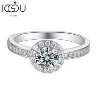 IOGOU 925เงินสเตอร์ลิงรอบ Moissanite แหวน5.0มิลลิเมตรคลาสสิกแฟชั่นรอบกระเป๋าสตรีหมั้นของขวัญ