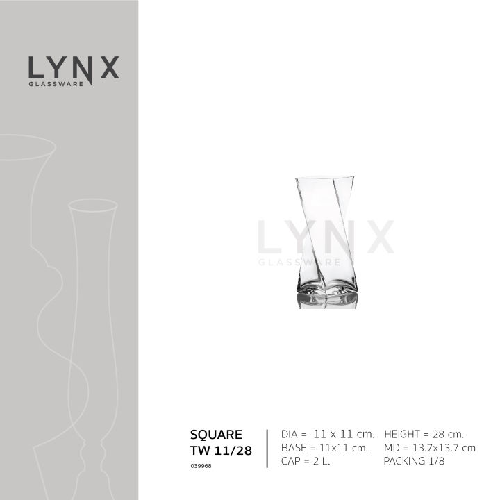 lynx-square-tw-11-28-แจกันแก้ว-แฮนด์เมด-เนี้อใส-ดีไซน์สวย-ทันสมัย-ทรงเหลี่ยมบิด-ความสูง-28-ซม