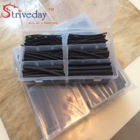 ▩ (150 PCS) 1MM 2MM 3MM 4MM 6MM 8MM Black Assortment Ratio 2:1 Polyolefin Heat Shrink Tube Tubing Sleeving Wrap Wire Cable Kit