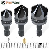 FivePears Countersink Drill Bit 3PcsChamfer 90°Suitable for Wood/Plastic/Aluminum AlloyWoodworking Tools Countersink