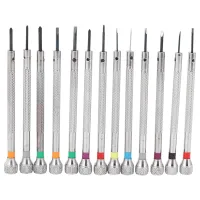 0.6Mm-2.0Mm 13Pcs New Watchmakers Screwdrivers Set Watch Glasses Flat Blade Assort Slotted Flat Screwdrivers Set, Jewellers Watch Screwdriver For Watchmakers