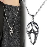 Hip Hop Scream Skull Mask Necklace Cosplay Retro Punk Screaming Pendant Fashion Street Personality Jewelry Accessories Gift Fashion Chain Necklaces