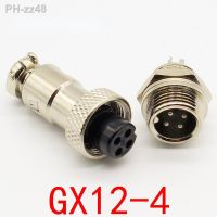 1pcs GX12 4 Pin Male Female 12mm Wire Panel Connector Aviation Plug L90 GX12 Circular Connector Socket Plug