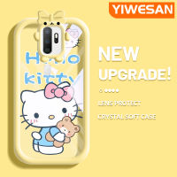 YIWESAN เคสสำหรับ OPPO A5 2020 A9 2020 A11x A11น่ารักลายการ์ตูนน่ารักแมวและหมีหลากสีเคสมือถือกันกระแทกแบบใสแบบนิ่มสุดน่ารักที่สร้างสรรค์เคสป้องกันโปร่งใสลายกล้องถ่ายรูป