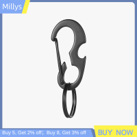Millys พวงกุญแจแบบหัวล็อคกลางแจ้งมัลติฟังก์ชั่สปริงที่เปิดขวดตะขอแบบโค้งงอมัลติฟังก์ชั่ Carabiner โลหะสำหรับกุญแจท่องเที่ยว Equi