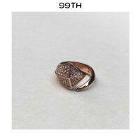 99TH-Power Fang RoseGold with Crystals Ring แหวนเขี้ยวเสือสีโรสโกลด์ประดับคริสตัลปรับขนาดได้