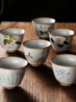 Ru kiln master cup ceramic small tea single bowl personal kung fu ceremony set Jianzhan