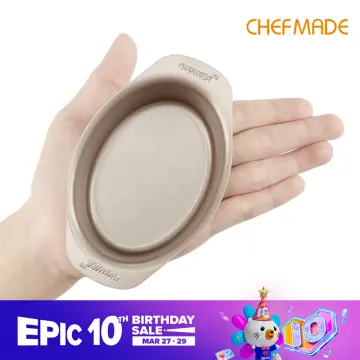 Chefmade, 4pcs, Nonstick Carbon Steel Mini Cheese Cake Pan Set